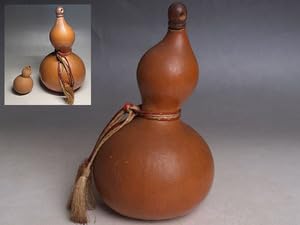瓢箪 蓋欠品 時代物 天然老葫芦 古瓢箪 茶飾 酒葫芦 徳利 Amazon.