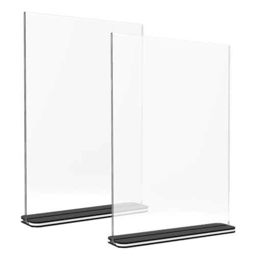 HABNI 2 Pezzi Espositore Plexiglass Trasparente A5, Plexiglass Trasparente Porta Menu Da Tavolo Per Ristoranti, Caffetterie, Uffici, Foto (21 X 14,8 Cm)