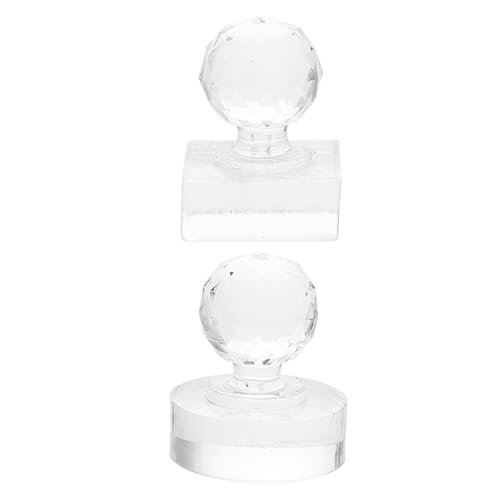 Genérico Paleta de Sombras de Ojos 2 Piezas Moldes Acrílicos Cuadrados y Redondos, Herramienta de Prensado para Sombra, Colorete, Cejas E Iluminador, Kit Portátil para Reparación