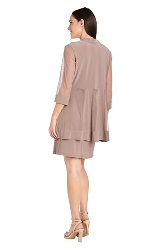 Image of R&M Richards Women's Petite Glitter Trim Jacket Dress