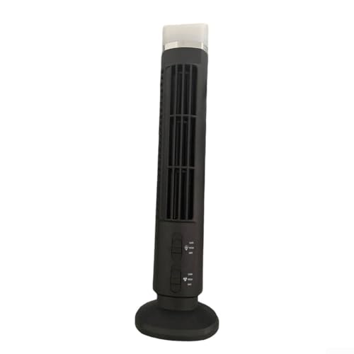 Honseadek Moderno ventilador de torre de escritorio USB sin aspas con luz para dormitorio, oficina o aula, dispositivo de refrigeración sin hojas que ahorra espacio para el hogar y el jardín (1)