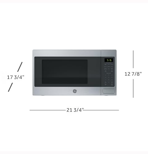 GE Countertop Microwave Oven, 1,150-watt Capacity, 1.6 Cubic Ft., 8 Auto Setting Cooking Settings, Child-Lock Technology, Kitchen Essentials for the Countertop, Dorm Room or Apartment, Stainless Steel - Image 3