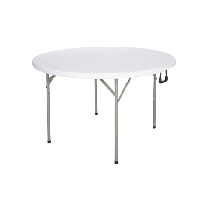 Buy 48" Round HeavyDuty Granite White Plastic BiFolding Table