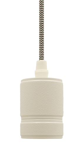 Pendant Metal Matt White Smooth Cable Black/White Contemporary