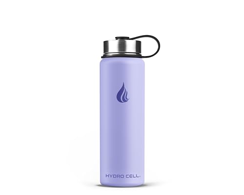 Image of HYDRO CELL Stainless Steel Insulated Water Bottle with Straw - For Cold & Hot Drinks - Metal Vacuum Flask with Screw Cap and Modern Leakproof Sport Thermos for Adults (Lilac 24oz)