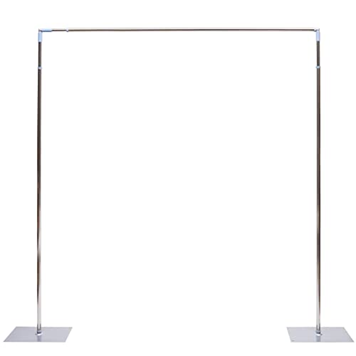 Futchoy Wedding Party Backdrop Stand Pipe Kit 10x10ft/10x20ft Curtain Frame Telescopic,Heavy Duty Telescopic Wedding Backdrop Stage Stand Pipe and Base Kit Steel (3*3 M)