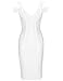 whoinshop Women's Rayon Sexy V Neck Bodycon Clubwear Party Bandage Dress White XS