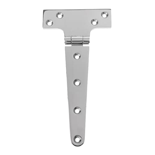 Dovewill Heavy Duty Silver 316 Stainless Steel Triangle T Hinge Wooden Gate Trailer Shed Door Tee Strap Hinge 4"/6"/8" - 20.3x9.8x0.5 cm