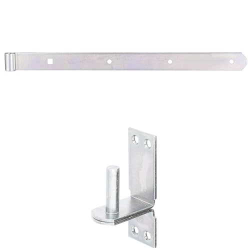 Alberts 313692 Ladenband | Rolle Ø10 mm, Größe 400 x 30 mm und Alberts 311353 Kloben auf Platte | Platte 90 x 30 mm | galvanisch verzinkt, dickschichtpassiviert