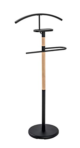 HAKU Möbel Herrendiener buche, schwarz, Massivholz, Metall - Maße: B 47 cm x H 112 cm x T 29 cm, Style: Modern