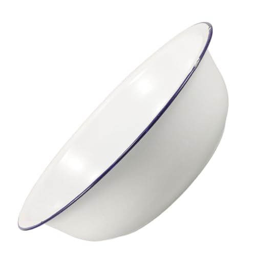 NIYANGLE Bassine En Émail Blanc Multifonction 34 Cm Pour Bain De Pieds Et Lavage, Vintage, Usage Domestique