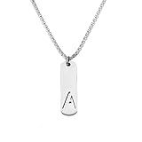 MTINEAPS Gifts for Men Teen, Silver Initial Pendant Necklaces for Men Gifts for Boyfriend Him Teenage Brother Jewelry (A)