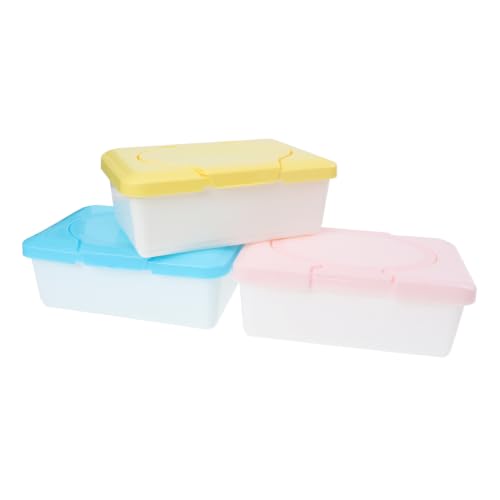 Caja para toallitas húmedas de niño, pack de 3 contenedores portátiles con colores surtidos