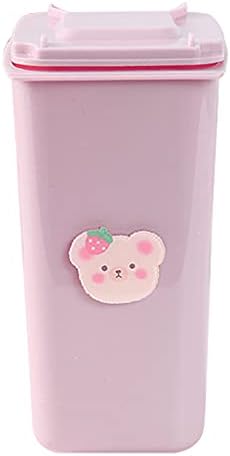 Huiouer Trash Can Pen Holder Garbage Basket Storage Bin Mini Wheelie Desktop Organizer