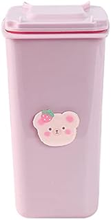 Huiouer Trash Can Pen Holder Garbage Basket Storage Bin Mini Wheelie Desktop Organizer