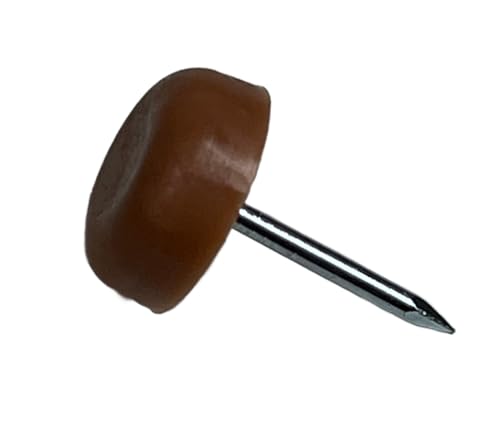 Nail On Furniture Glides/Flat Head/Chair Foot Glides in Brown Pack of 20/ Choose Your Size! (1 3/4 1/2 5/8 7/8) by E.H.C (1/2 Diameter)