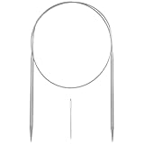 Aolfior Stainless Steel Circular Knitting Needles Size 8 16 Inch 5 mm Set Round Metal (Silver, 16 inch-8-(5mm)) Suitable for Beginners and Experienced Knitters Alike.