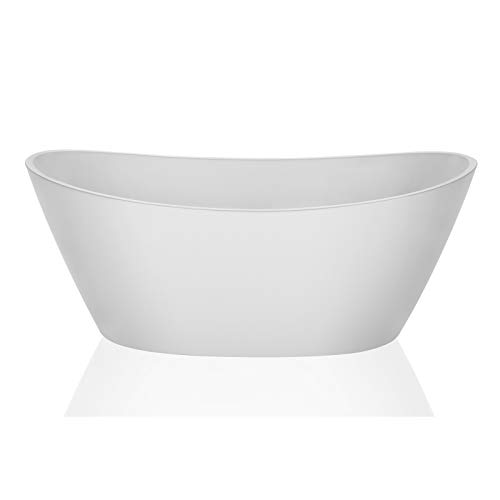 Empava Luxury 67 inch Acrylic Freestanding Bathtub Contemporary Soaking Tub with Overflow and Drain White BT518 Empava Luxury 67 inch Acrylic Freestanding Bathtub Contemporary Soaking Tub with Overflow and Drain White BT518