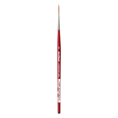 Image of da Vinci Watercolor Series 1280 CosmoTop Spin Paint Brush, Medium Needle-Sharp Liner Synthetic with Red Handle, Size 2