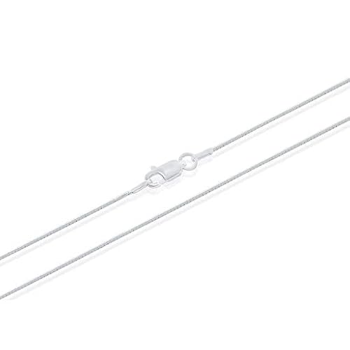 Italian Snake Necklace Chain -Rhodium Plated 925 Sterling Silver Necklace For Women & Men -Nickel & Lead-Free Silver Chain With Lobster Claw -0.8Mm Snake Chain Necklace For Birthday & Christmas, 16'' #TOP1