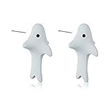 Ulobey Cute Animal Bite Ear Studs Earring - Fashion 3D Polymer Clay for Girls Women - Simple Cartoon Soft Pottery Ear Studs Decors - Creatives Gifts Accessories - Shark