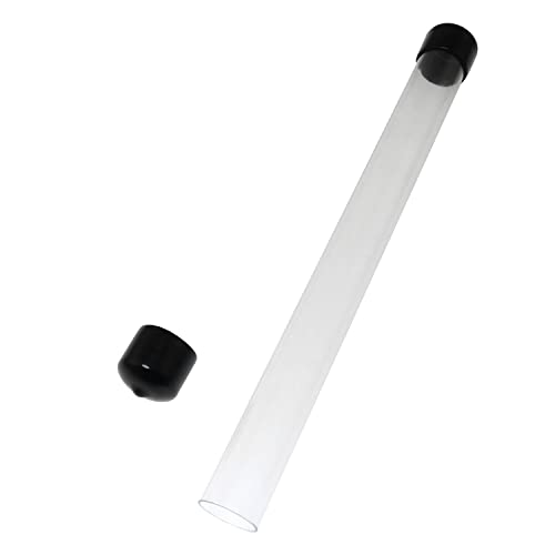 Image of Clear Storage Tube DZS ELEC 2PCS 20 x 220 mm /0.79 x 8.7 inch Small Plastic Round Tubing with Black Caps for Bead Containers, Craft, DIY, Empty Storage Tube