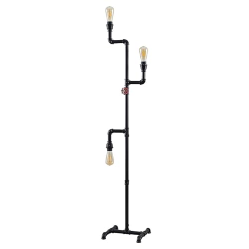 Lindby Stehlampe 'Gibari' (Vintage, Industriell) in Schwarz aus Metall u.a....