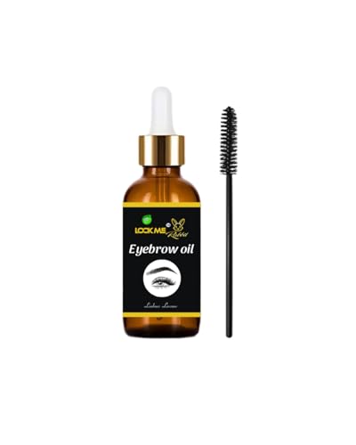 Eyebrow & Eyelash Growth Serum Oil with Applicator Brush, Organic Brow Lash Enhancer, 1 Pack (15ml)