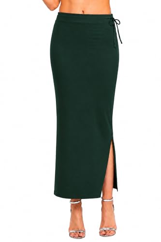 Image of Stretchable Cotton Saree Shapewear Petticoat for Women | Breathable Saree Shaper with Drawstring & Side Slits | Seamless Inskirt Petticoat for Saree Lehenga Gown | S-5XL