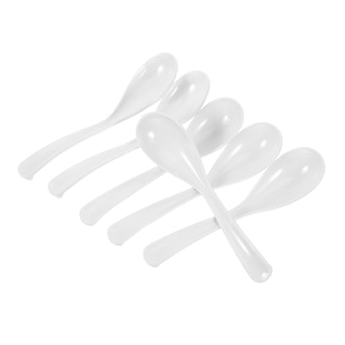 ABOOFAN 4Pcs Plastic Soup Spoons Heat Resistant Serving Spoons for Ramen Dumplings and Soups for Restaurants and Home Dining