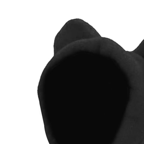 Folpus Hundehaube Wintermütze Ohrenschützer Kostüm Haustier Winterhaube Hüte Hundeohren Abdeckung für mittelgroße bis große Hunde Haustiere Welpen Camping, Schwarz M