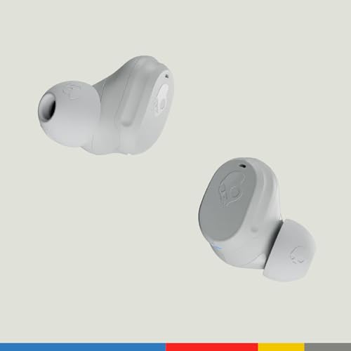 Skullcandy Mod in-Ear Wireless Earbuds, Dual-Device Pairing, Stay-Aware Mode, 34Hr Playtime, Customize App, Work with Android and iOS-Grey/Blue