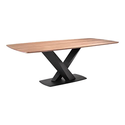 Armen Living Everett Dining Table, Matte Black, 87 x 30 x 43.5