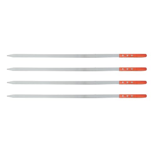 Brochetas para kebabs planas de 50 cm que evitan el giro de la carne en barbacoas, 4 piezas 2