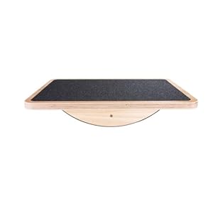 StrongTek Professional Wooden Balance Board, Rocker Board, Wood Standing Desk Accessory, Balancing Board for Under Desk, Anti Slip Roller, Core Strength, Stability, Office Wobble Boards
