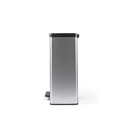 Image of CURVER Duo Decorative Rectangular Bin 26 + 26 Litre Silver 486 x 284 x 615 mm 100 percent Recycled Material