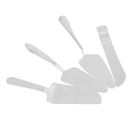 HOLIDYOYO 4pcs Cake Spatula Cheesecakes Bbq Spatula Baking Spatulas Steel Dessert Cutter Baking Peel Bread Cutter Steel Pizza Server Fry Slicer Stainless Baking Cake Shovel Stainless Steel