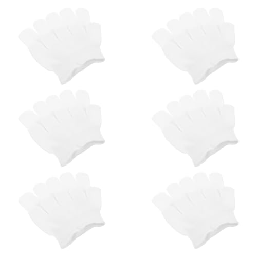 TOYANDONA 6 Pares Calcetines de Cinco Dedos Blancos sin Tacón con Almohadillas, Calcetines Elásticos para Mujer, Antideslizantes E Invisibles, Ideales para Yoga y Fitness