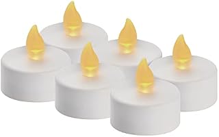 EMOS DCCV11 Podgrzewacze LED białe, 6 bezpłomieniowych świec z efektem migotania, dekoracja na Boże Narodzenie, choinkę, Wszystkich Świętych, IP20, do wnętrz, z baterią, ciepła biel