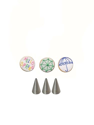 #3 Piping Tip for Writing, Tiny Detail, Dots, Royal Icing (3-Piece Set)