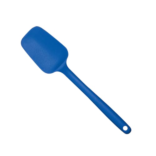 Mastrad Silicone Spoon Spatula - Non-Stick Rubber Spatula - Ideal For Mixing, Scooping and Scraping - Dishwasher Safe and High Heat Resistant (Blue)