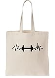 Frecuencia Mancuerna Cardio Fitness Gym Canvas Tote Bag