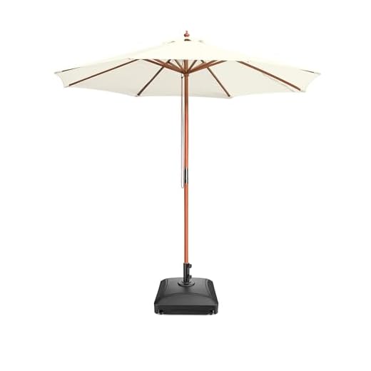Best cantilever umbrella base with wheels 9ft Wooden Patio Umbrella with Wheeled Base