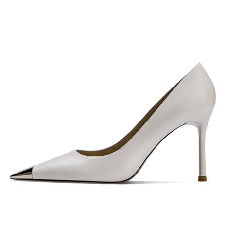 Chaussures d'été en cuir stiletto anti-glisse avec sangle en métal chic