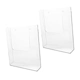 Artibetter 2個 アクリル壁掛け展示架 スリッシュで頑丈なパンフレット 雑誌ラック オフィスや店舗用マガジンディスプレイホルダー
