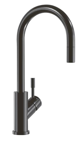 Villeroy & Boch Umbrella Flex Küchenarmatur, Hochdruck, Wasserhahn Küche mit ausziehbarer Brause und 360° Schwenkbereich, Spültischarmatur wassersparend, Auslauf Höhe 220mm, Anthracite