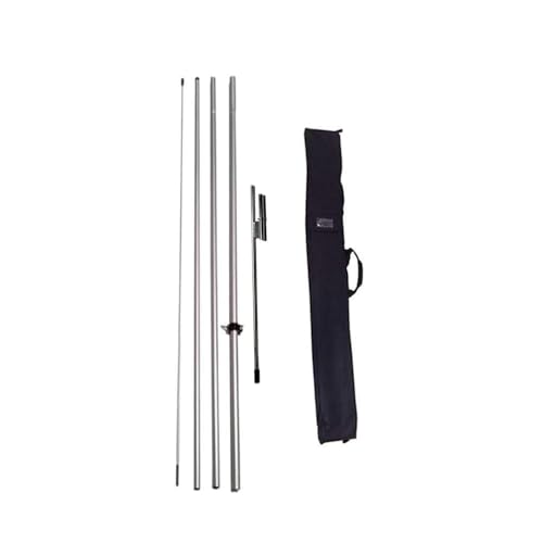 Pack of 1 - Feather Banner Flutter Flag Telescoping Hardware Sets, 4-Piece 15ft Telescopic, 1 Pole Kit, 1 Travel Bag and 1 Ground Spike & tie-Down Clip, Perfect for Windless & Swooper Flags