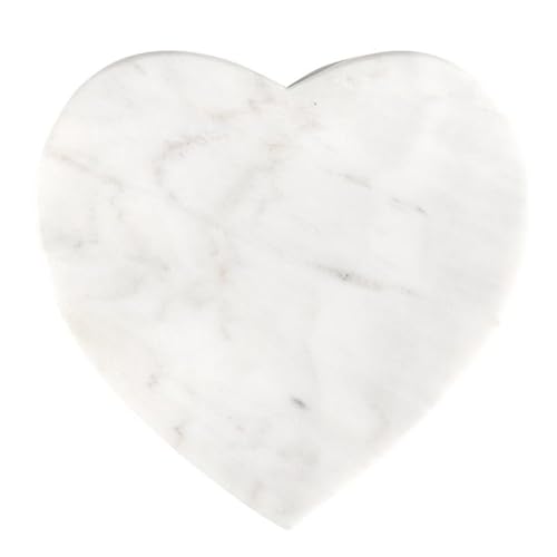 Santa Barbara Design Studio Marble Coasters for Drinks Heart Shaped Drink Coaster Set of 4 White