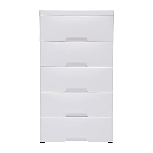 ZUANYAN White 5 Drawer Wardrobe Plastic Lockers with No Locks, Stackable Vertical Storage Tower Clothing Storage Cabinets, Organizer Units in Hallway Entrance Bedroom Lockers