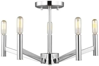 Sea Gull Lighting-7724305-05 Vector-5 Light Semi-Flush Mount, Finish Color: Chrome, Lamping Type: Incandescent